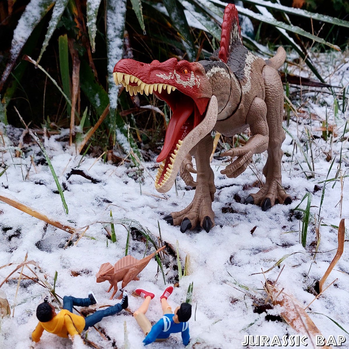 JurassicBap's tweet photo. Snowy Opportunity! @jurassicworld @mattel #JurassicWorld #TheParkIsOpen #CampCretaceous #TheCampIsOpen #JurassicPark #IslaNublar #IslaSorna #Dinosaur #Spinosaurus https://t.co/IEwbUcsayU