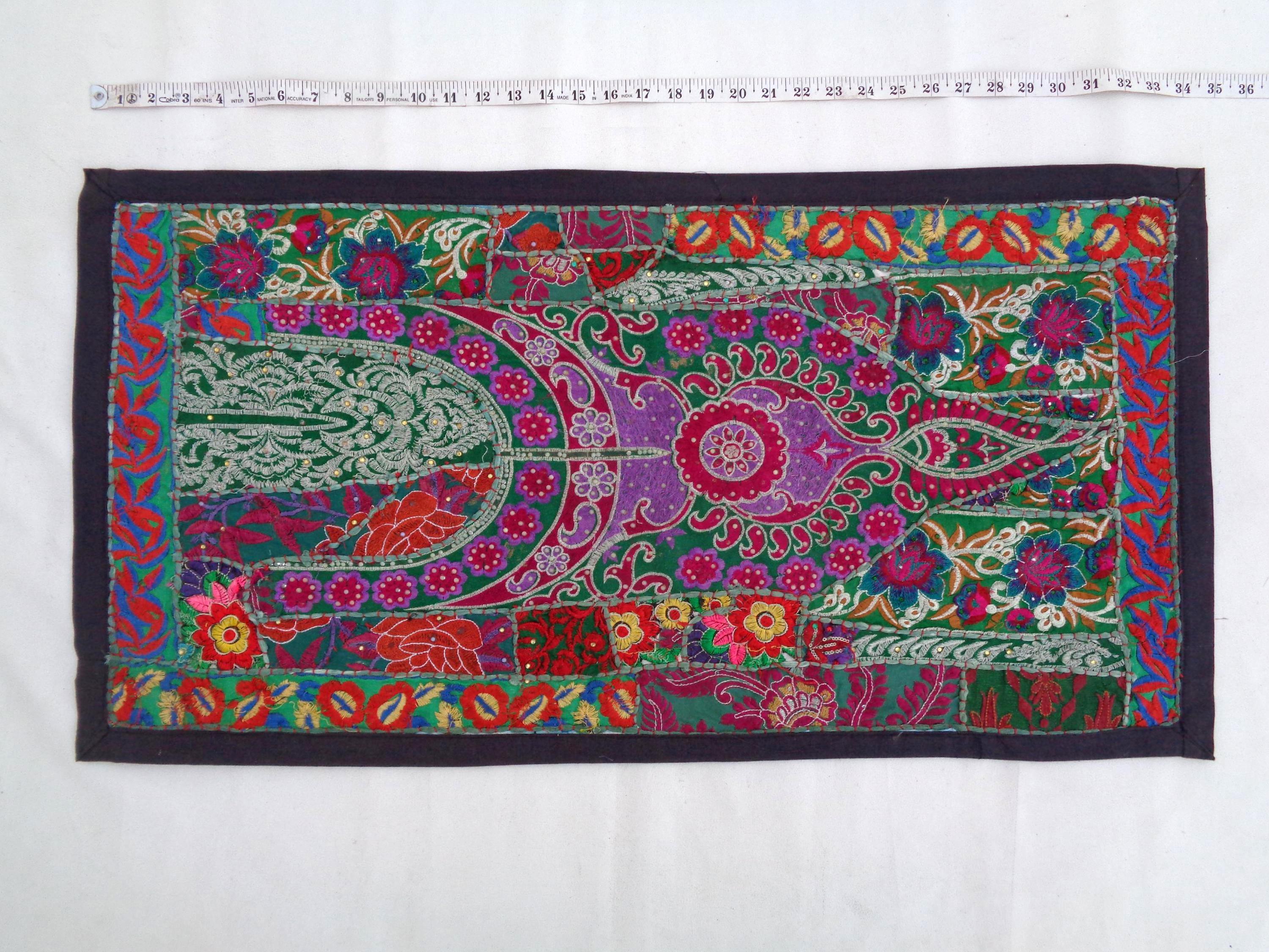 GARDEN RUNNER & WALL ART HANGING ANTIQUE TAPESTRY COTTON RAJASTHAN TRADITIONAL TK03