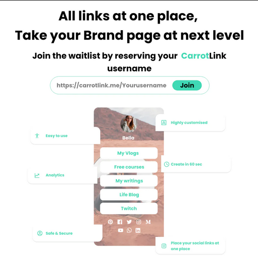 SkolageIN's tweet photo. Looking for >> All Links at one place, 
Take your brand page at next level, Join the wait-list by reserving your CarrotLink username now!!

View more>> https://t.co/DCo7mG8vkF https://t.co/JANm3TI4Uv