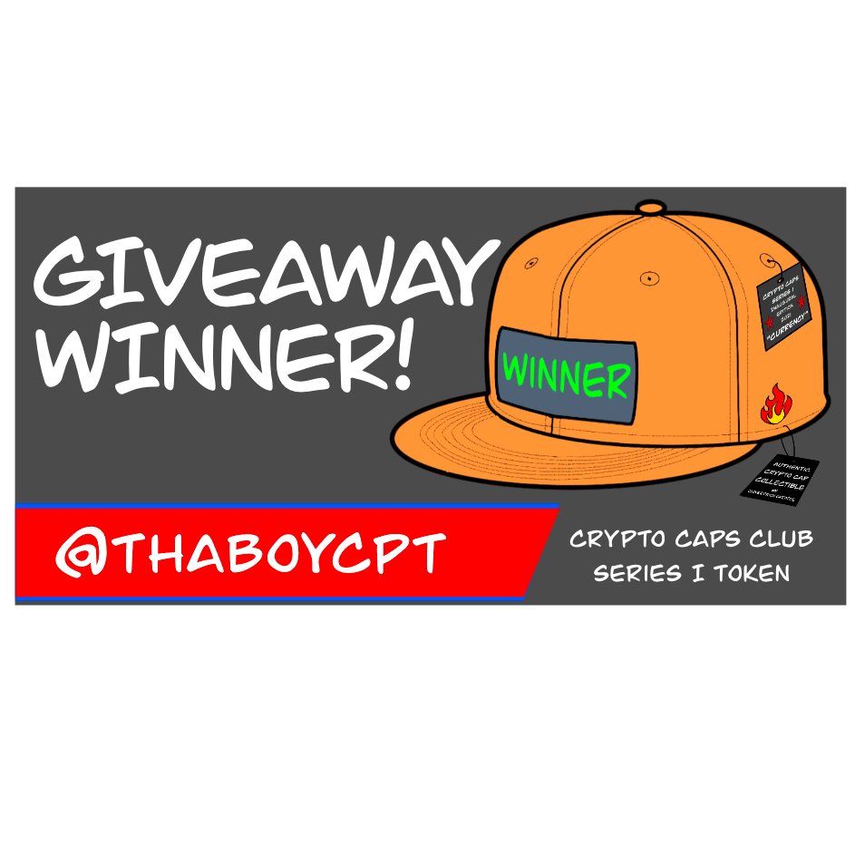 cryptocapsclub's tweet photo. The winner of the giveaway is @ThaBoyCPT! Congrats and welcome to the club! Sale starts tomorrow (14hrs) on #opensea. See website for project details. Get in early and grow with us! #NFTdrops #polygonNFT #nftcommunity #cryptocapsclub https://t.co/1PRmdGT7tW