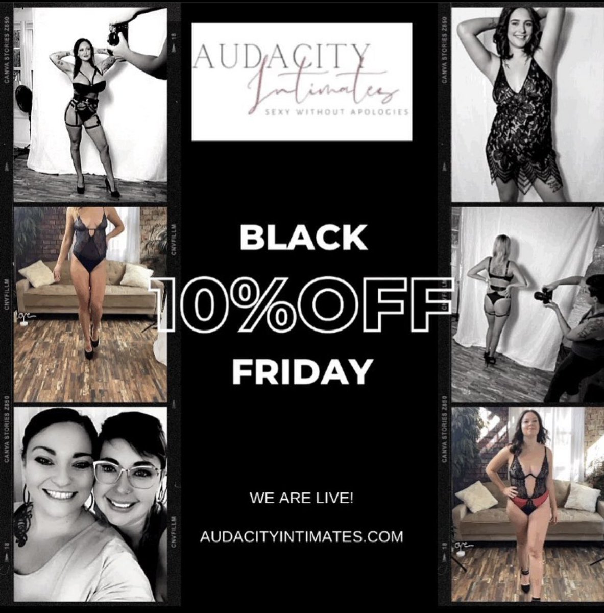 Check us out!!!!!!! We are finally launched & live 🖤All sizes (until sold out).Thank you guys for all your support. So much more coming, events, shoots & shenanigans 😘 Stay tuned! #blackfridaysale #SmallBusinessSaturday #BlackFridayDeals #audacityintimates