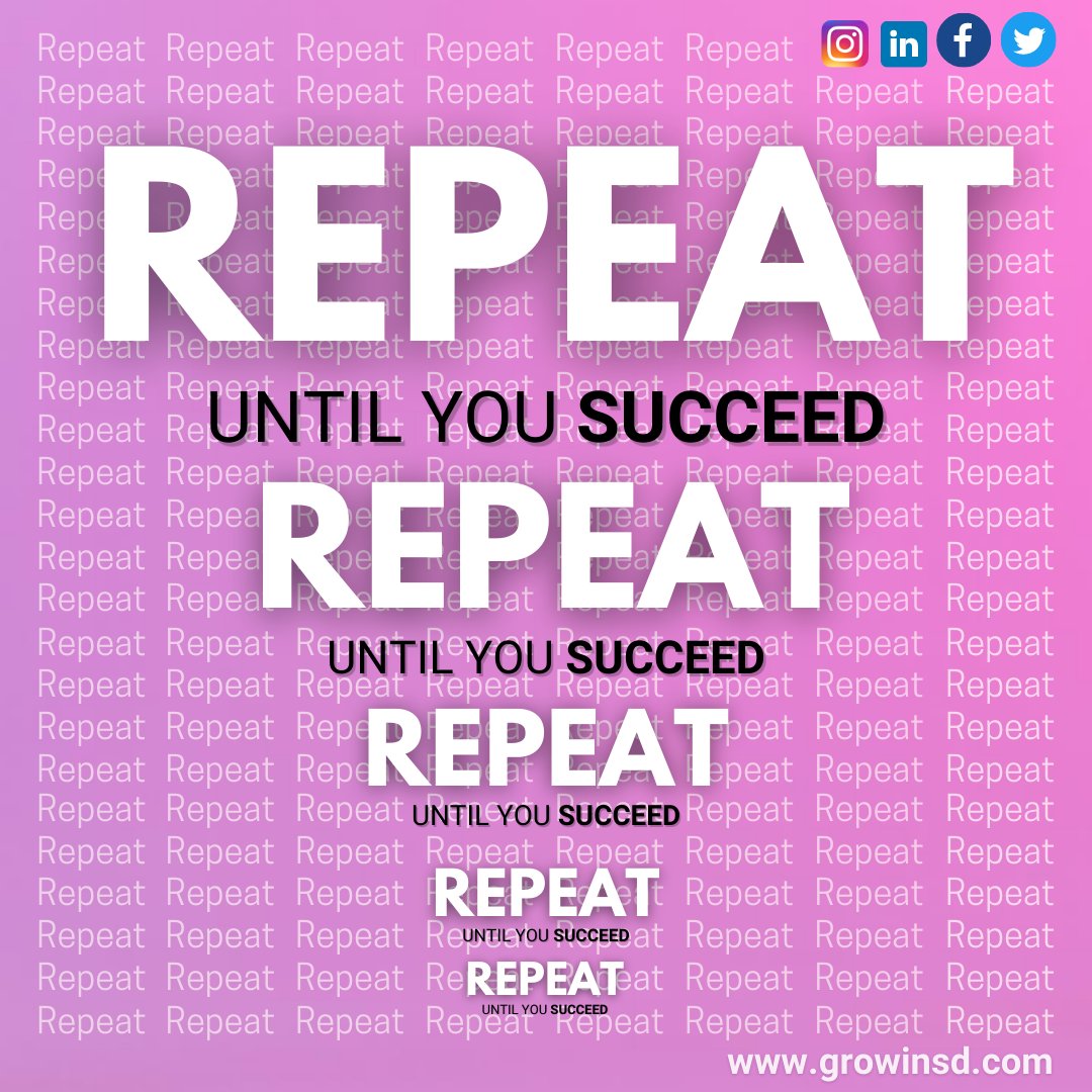 growinsightsd's tweet photo. Wake up. Be wonderful. Repeat. 
.
.
.
"Repeat until you succeed"🎯
.
.
#motivation https://t.co/x0nGtV9I5R