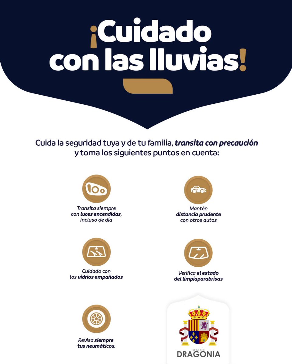 Si transitas durante la época de lluvia, toma en cuenta las medidas de prevención para evitar accidentes.

Recuerda que protegernos es tarea de todos.
