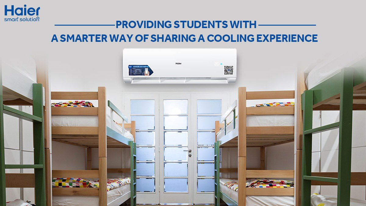 IndiaHaier's tweet photo. Specially designed to offer a convenient lifestyle to students, #Haier #SmartSharingAC supports #IoT enabled mobile app that helps you monitor the air conditioner with a few taps on your mobile.
#TheFutureBeginsNow #HaierSmartSolution #SharingAC #SmartAC #HaierLifeBetterLife https://t.co/8oxUdtUDqO
