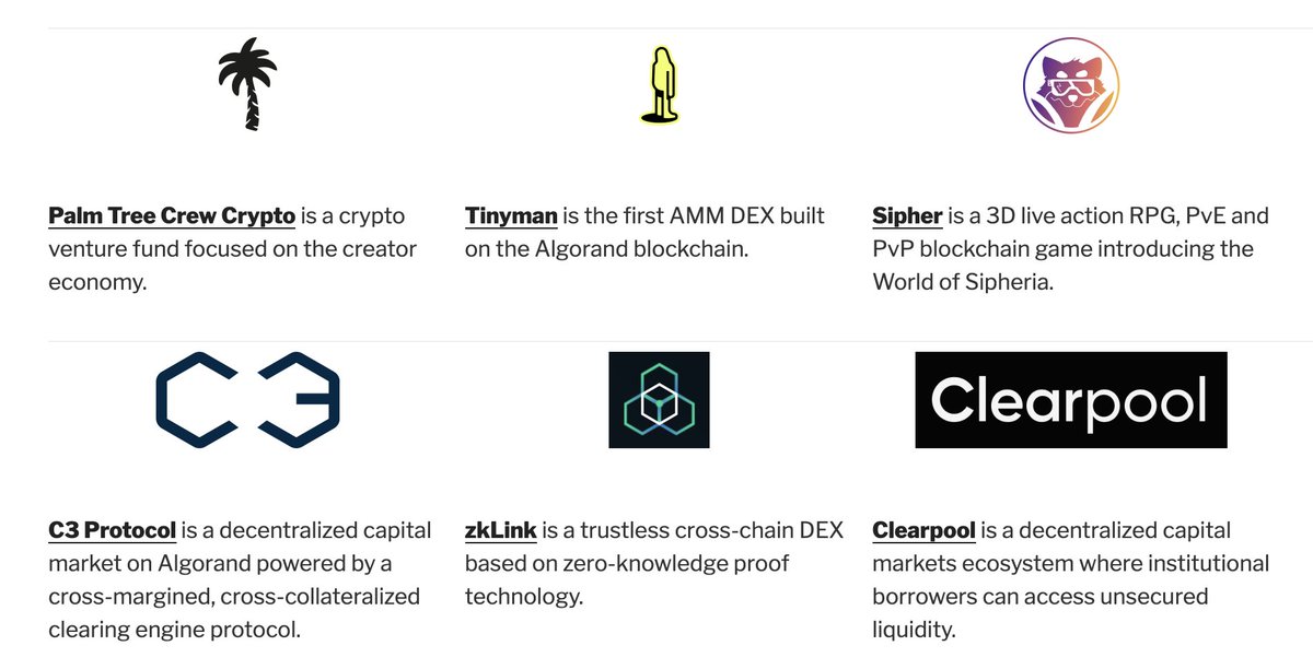 Arrington_Cap's tweet photo. The latest batch of @arringtonXRPcap portfolio projects, spanning across:

- Ecosystems (@terra_money  / @Algorand)
- Verticals (Cross-Chain / DeFi / Gaming / NFTs)
- Structures (DAOs / Venture Funds / Companies / Protocols)

 An honor to be working with all our newest founders. https://t.co/DFXmY41E72