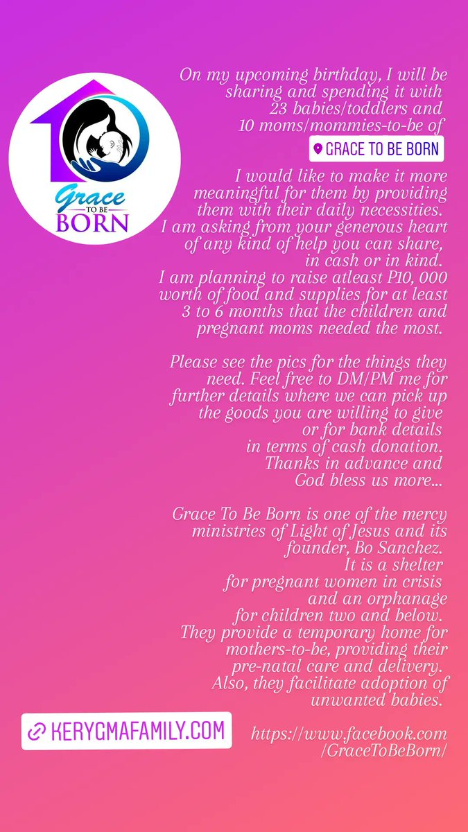 JOHNuinelyME's tweet photo. I always have a soft spot for children&moms, kaya on my birthday I will be spending it with 23 babies/toddlers and 10 moms/mommies-to-be of Grace To Be Born.
I'd like to make it more meaningful for them by providing them with their daily necessities.
#LessThan40
#GraceToBeBorn https://t.co/MKrdQm2ayR