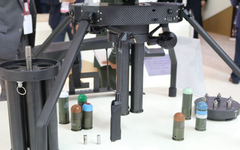 Ninja998998's tweet photo. South African DLP-3 / DLP-6  drone-mounted grenade launcher https://t.co/m9AGOcg5Yj