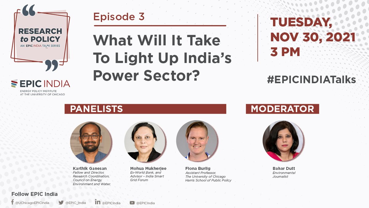 EPIC_India's tweet photo. 3 days to go! The third episode of the #ResearchtoPolicy talk series premieres November 30 on a digital screen near you.
Subscribe to our YouTube channel and set your reminders to watch it first on https://t.co/0pRSKiH536.
#Research2Policy #Power4All #EPICINDIATalks https://t.co/QkXBOKijhE