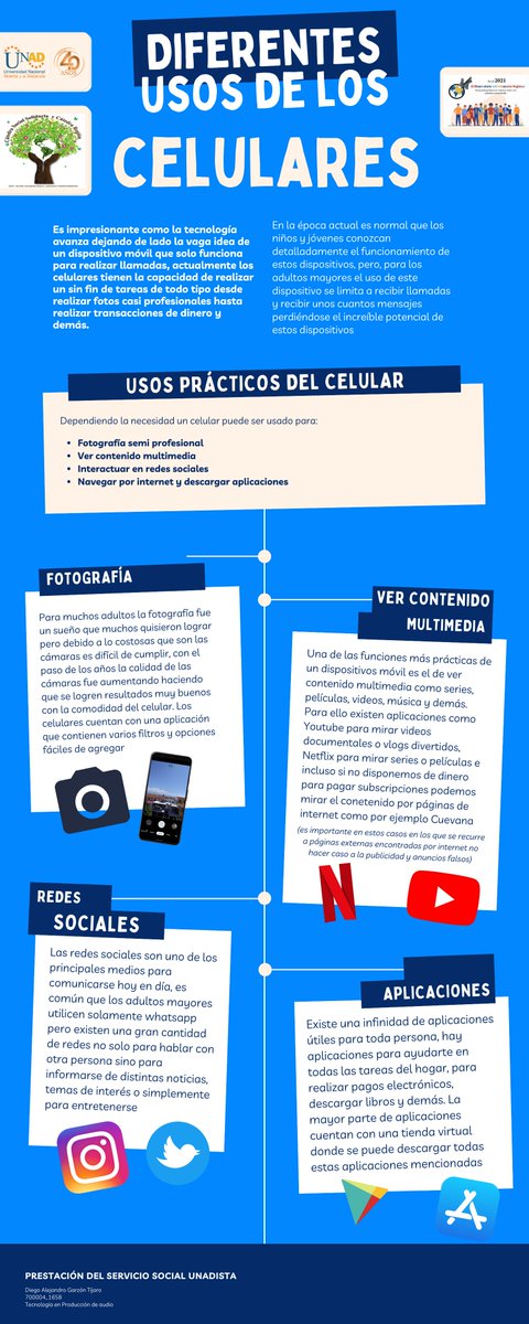 DiegoUNAD's tweet photo. En mi #SERVICIOSOCIALUNADISTAENCASA  decidí apoyar a los adultos mayores a que conozcan las funciones básicas que puedes hacer con tu celular, en esta infografía presento algunos usos básicos que se pueden emplear
@ElOIRdelaRegion https://t.co/GbVRzWevug