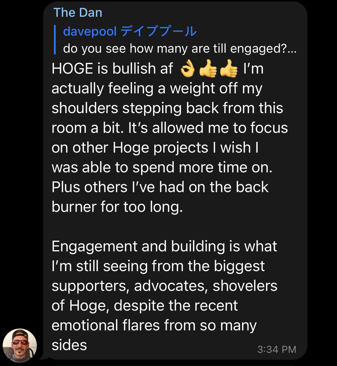 Dogenhoge's tweet photo. @davepool17 and @TheDanMan007Fan have SPOKEN.

One thing we all know, $HOGE is not only inevitable, but it will always end up bringing all of us closer together.

@HogeFinance @HogeMarketing @DailyHoge 

@binance @coinbase @krakenfx @HuobiGlobal @kucoincom 

#HOGEeverywhere #Hoge https://t.co/QN90WShOZ5