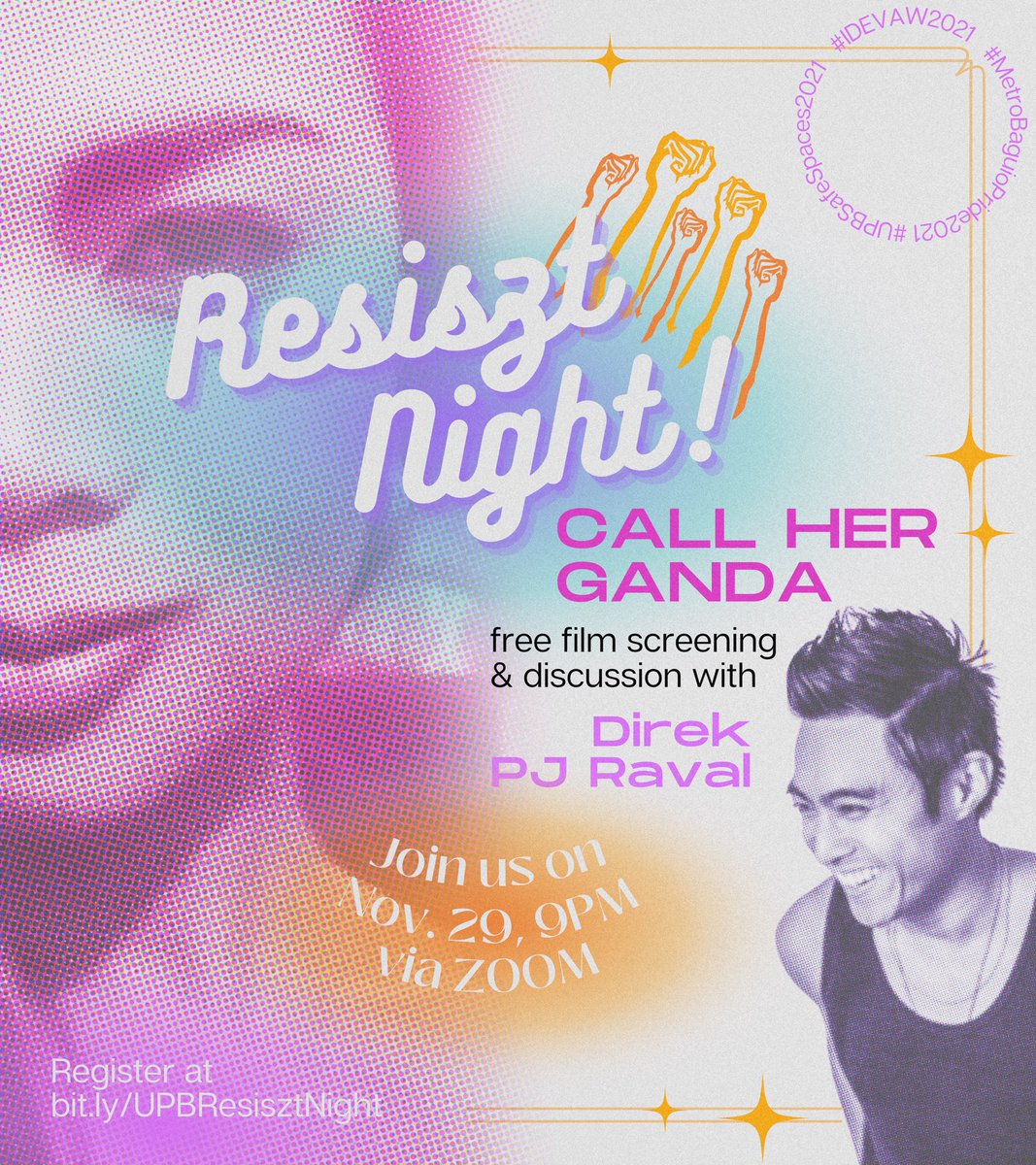 UPBaguioUSC's tweet photo. Join us on November 29, Monday, 9PM via Zoom in remembering Jennifer Laude's story through Resiszt Night! Call Her Ganda Film Screening &amp; Discussion. Together with us in discussing the movie will be the documentary film's director, PJ Raval. See you there! https://t.co/jq4UmURv2W