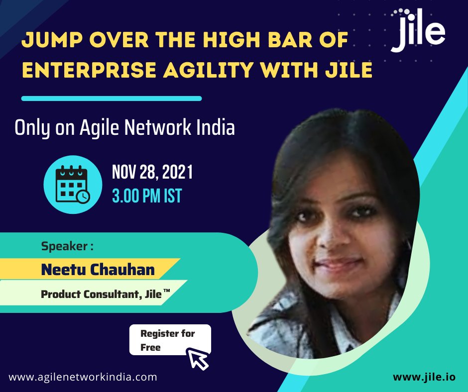 TCS_Jile's tweet image. #webinar
Discover the power of Jile, a SaaS product widely used by organizations to build awesome products.
Register for Free on Agile Network India
bit.ly/3I05WDx
Join us to get the insights.
#agilewayofworking #agile #agilecoach #agilemindset