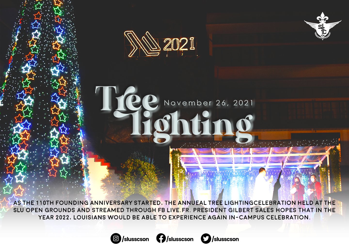 Christmas 2022 St Louis Slu Kasama/Ssc School Of Nursing On Twitter: "Louisians, Say Hello, And Let  Us All Welcome The Lighting Of The Christmas Tree Of Our Home 2021! The  Lighting Of The Saint Louis University