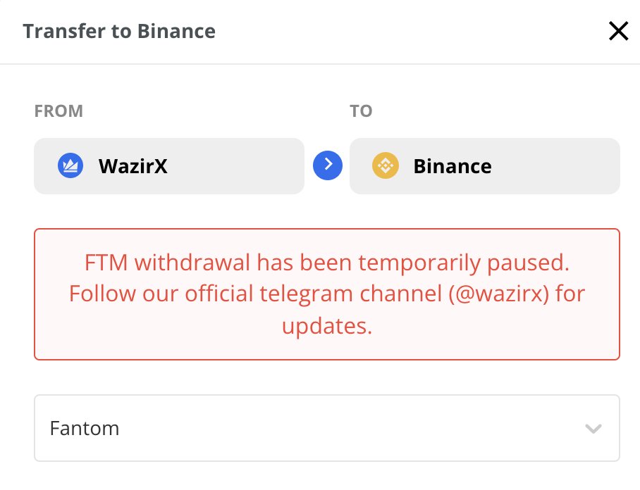 nehay01's tweet photo. @WazirXCares Hi, I'm already using your web interface to transfer directly from wazirx to binance account and the above error is coming in that transfer. Can you please check. https://t.co/tUg7qqauIX