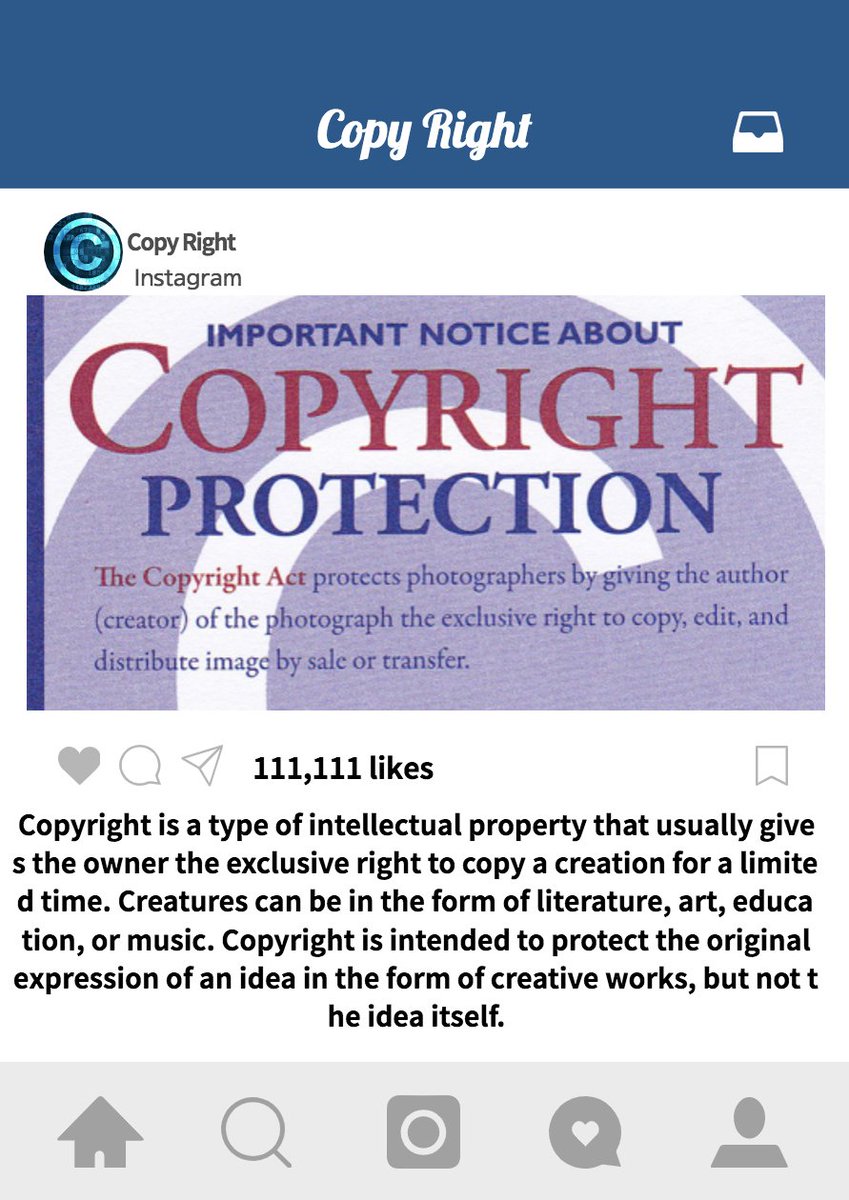 HoyeonKIM93's tweet photo. #alm101 What is the copyright??😎😎
Copyright is a type of intellectual property that usually gives the owner the exclusive right to copy creation for a limited time. Creatures can be in the form of literature, art, education, or music. https://t.co/Yx0a7yo3jP