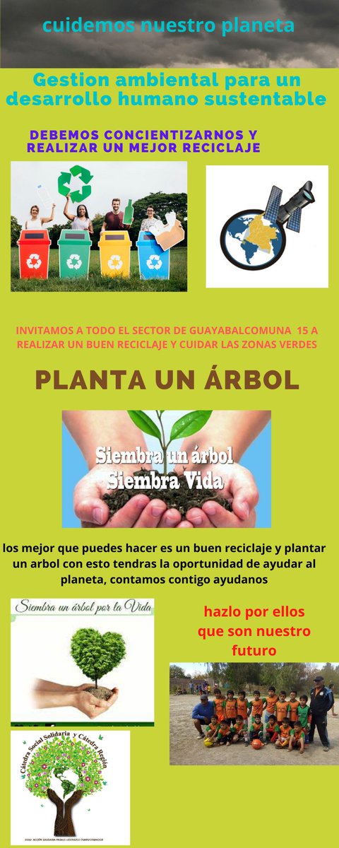 diegofe29469235's tweet photo. #SERVICIOSOCIALUNADISTAENCASA desde @ElOIRdelaRegion les queremos compartir esta infografia sobre la Gestion ambiental para un desarrollo humano sustentable y concientizarlos de como debemos cuidar nuestro planeta. https://t.co/68muQFjX9g