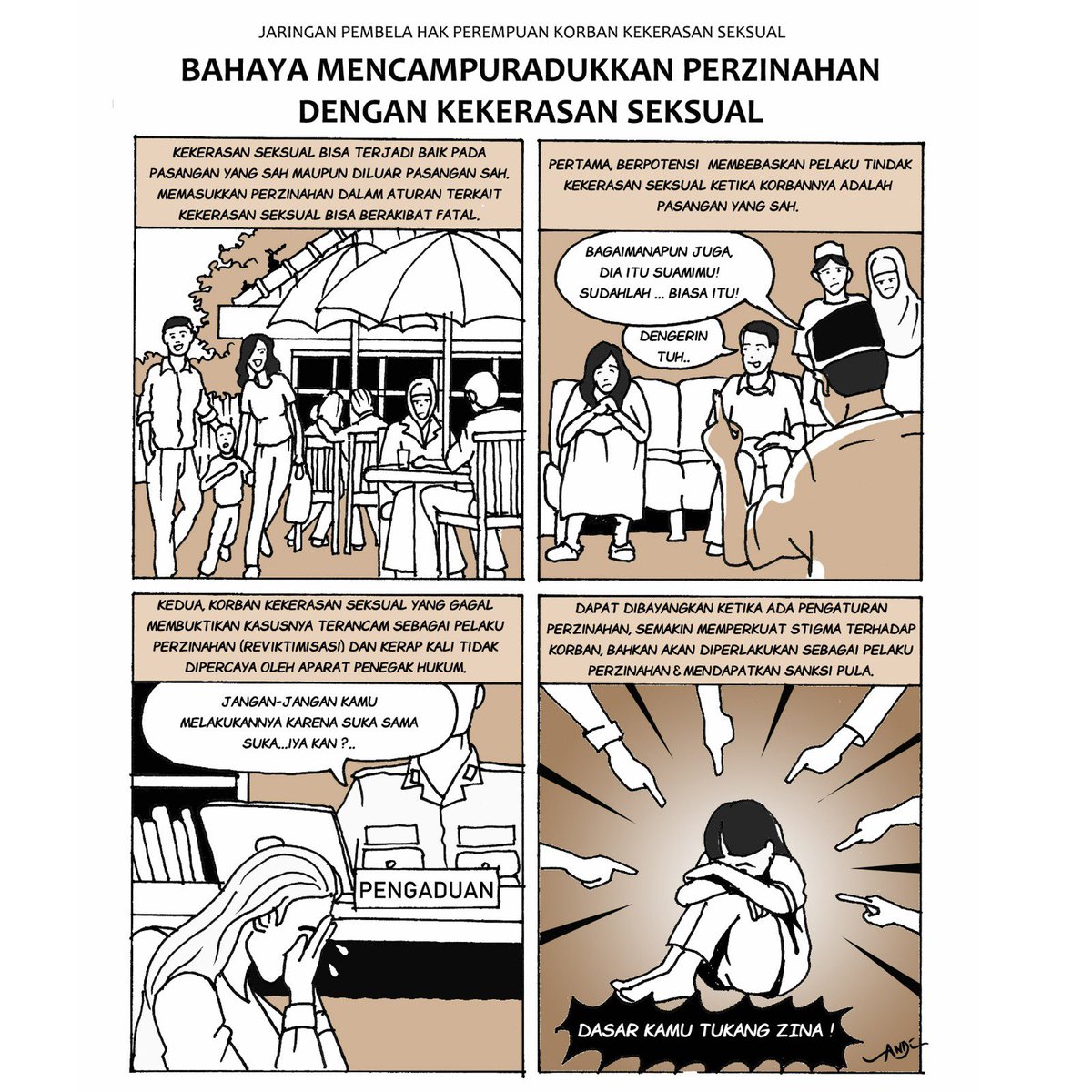 tunggalp's tweet image. Komik yang menjelaskan secara sederhana bahayanya mencampuradukkan perzinahan dengan kekerasan seksual.
Dibuat oleh akun IG: milikandi
#amankanruutpks
#selamatkankorban