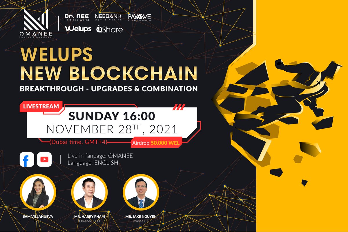 omanee_corp's tweet photo. DON'T FORGET TO JOIN OUR #AMA TOMORROW
⚡️⚡️⚡️#WELUPS NEW BLOCKCHAIN - BREAKTHROUGH, UPGRADES &amp; COMBINATION⚡️⚡️⚡️
💁‍♀️ Language: English
🔸 Zoom: https://t.co/MBygZ4odNc
🔸 Youtube: https://t.co/gf6YSi32im
Get reward worth 5000 #WEL👉 https://t.co/UEgej7p7EK
#omanee #drnee #IDShare https://t.co/ZSBHekkqkY