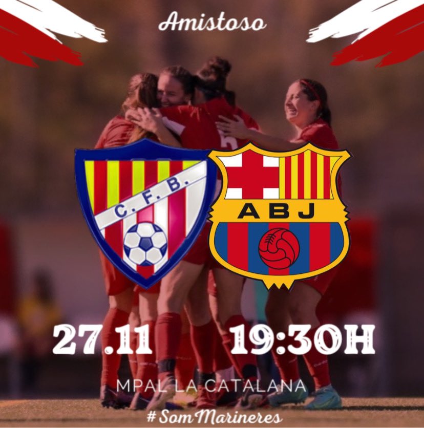 BarcelonetaFem's tweet photo. Hoy jugamos doble! Sábado de Futfem al Mpal de la Catalana.

Os esperamos! 

#SomMarineres ❤️🤍⚓️ https://t.co/L17H8waB6B