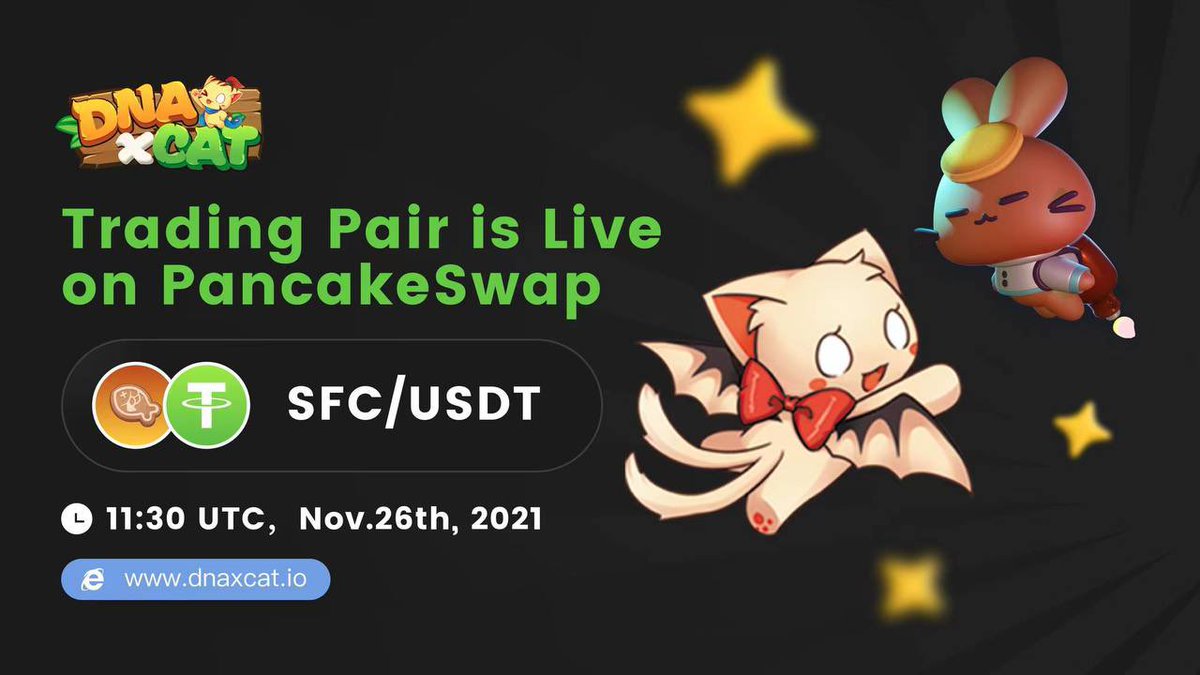 #DNAxCAT players can formally receive revenue. <a href="/DNAxCAT_GAME/">DNAxCAT</a> in-game token $SFC went live on #PancakeSwap, rising more than 660%🔥
More interesting gameplay, more revenue💰, which is the real #PlayToEarn. Join to explore the DNAxCAT #Meatverse with your friends🕹!#lotusventure