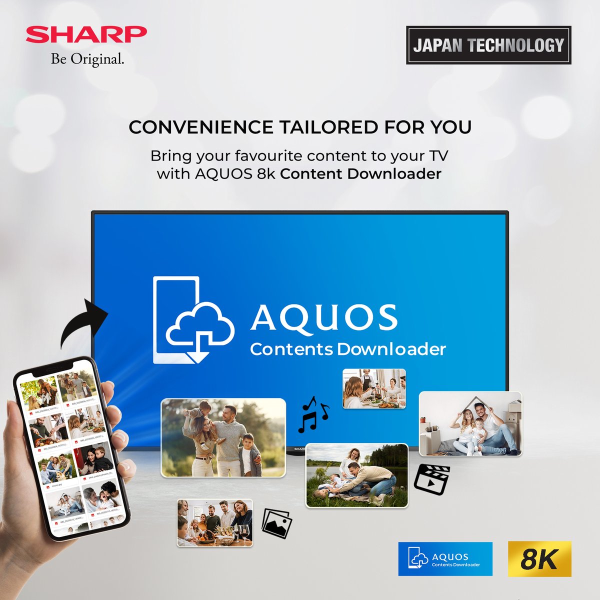 sharp_ce_mea's tweet photo. Give life to your favorite content on your TV. AQUOS 8K downloader will let you download your 8K resolution content onto your TV from a mobile or any 8K resolution devices. Stream movies, listen to music or play Android games on the biggest screen in your home.
#SharpBeOriginal https://t.co/1TOPMs0OGI