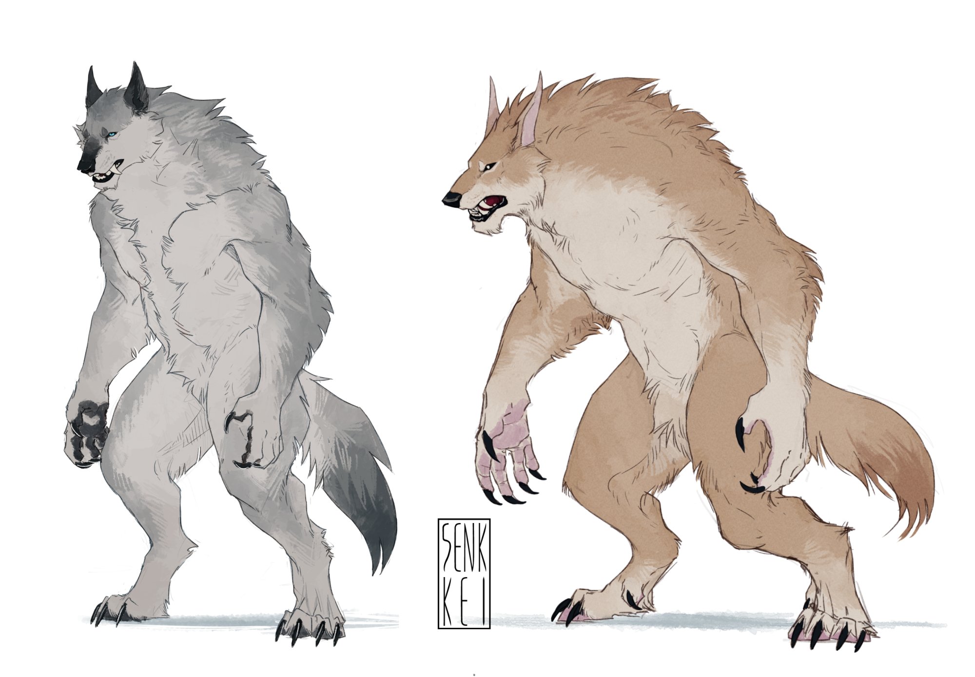 SENKKEI on Twitter "some werewolves i drew for my werewolf guildmates