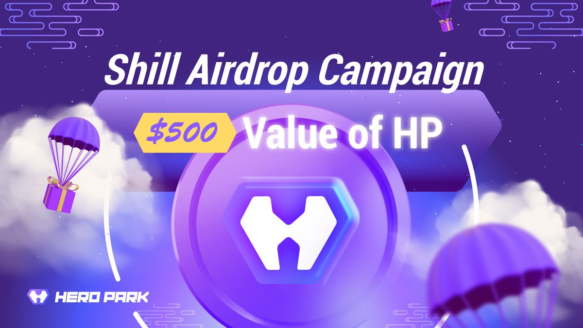 🦸#Heroes, we're giving away $500 in $HP for 50 Winners!

All you have to do is:
✅Follow <a href="/heroparktoken/">Hero Park GameFi</a>, like/retweet this tweet
✅Tag 3 friends 
✅Join t.me/heropark 
📢Get a chance at winning this $HP prize now‼️

#defi #playtoearn #gamefi #heropark #nft #defi