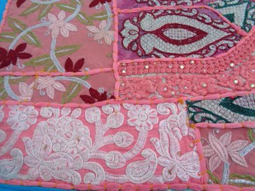 WALL ART TAPESTRY RUNNER HANDMADE EMBROIDERED PATCHWORK VINTAGE WALL HANGING TJ90