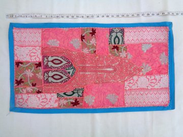 WALL ART TAPESTRY RUNNER HANDMADE EMBROIDERED PATCHWORK VINTAGE WALL HANGING TJ90