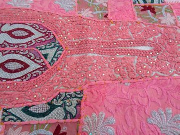 WALL ART TAPESTRY RUNNER HANDMADE EMBROIDERED PATCHWORK VINTAGE WALL HANGING TJ90