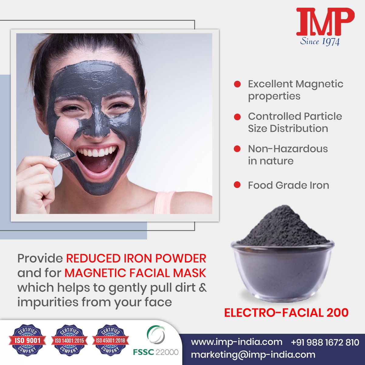 PowdersMetal's tweet image. Providing reduced iron powder for magnetic masks which helps to gently pull dirt and impurities from your face
-Excellent Magnetic properties 
-Controlled Particle Size Distribution 
-Non-Hazardous in nature 
-Food grade iron

imp-india.com

#IMP #ReducedIronPowder