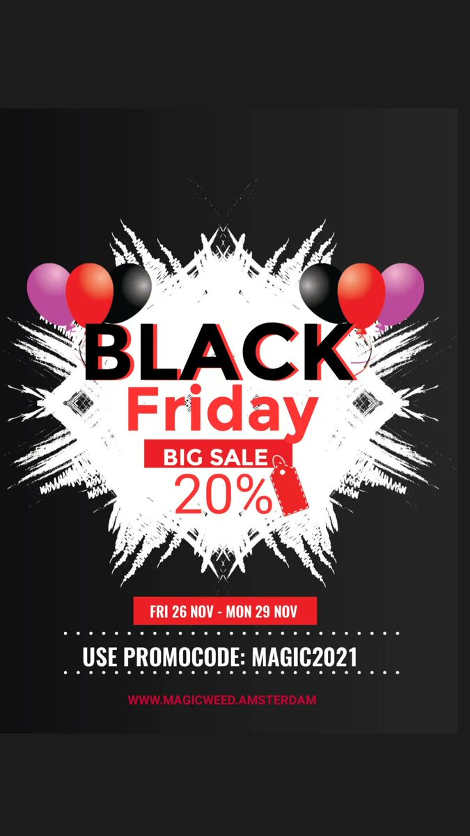 magic_weed_amst's tweet photo. BLACK FRIDAY. DONT MISS YOUR CHANCE TO BUY YOUR FAVOURITE PRODUCT WITH 20% DISCOUNT 

#BlackFriday #CBD #Discounts #cbdproducts #BlackFriday2021 https://t.co/3UHJu9LvmM