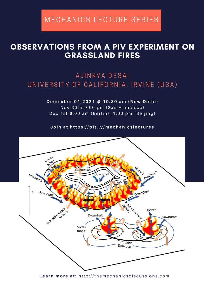 themechanicsdis's tweet photo. Join us to learn more on how grassland fires expand and some of the latest insights into the process obtained using PIV experiments. Join at https://t.co/KUJfqaawoi

30th Nov @ 10:30am (Delhi)

1st Dec @ 9pm (San Francisco); 30th Nov @ 6am (Berlin) &amp; 1pm (Beijing) https://t.co/cJTuSDRXxA