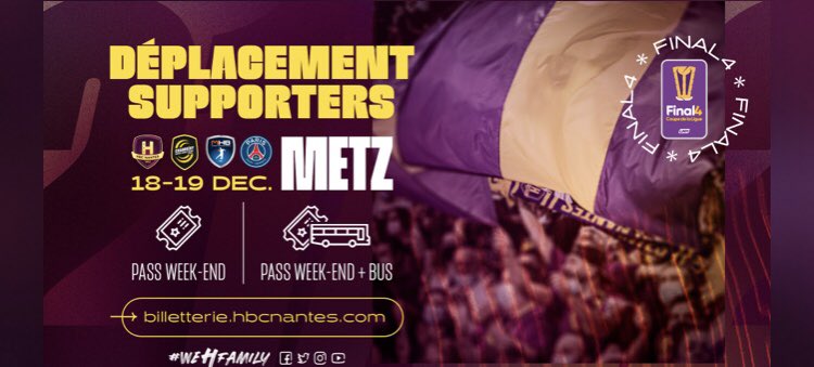 ultrhnantes's tweet photo. Tu fais quoi les 18 et 19 Décembre ? Il y a un petit dep sympa qui t’attend ici https://t.co/0aHQzjFQdb pour aller supporter le H à Metz 🚌 

Allez on se motive pour aller soutenir nos joueurs 💪📣 https://t.co/rNRak7n6x4