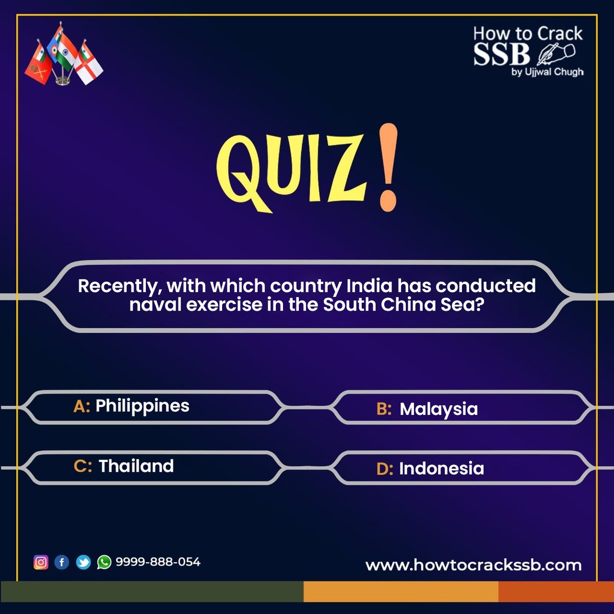 howtocrackssb's tweet photo. Quickly share your answers in the comments
#quiz #sharpen #brain #mind #kknowledge #indianarmedforces #indianarmy #indiannavy #indianairforce #brainquiz #generalknowledge #quickrespponse #currentaffairs https://t.co/bh0Q4yT3gi