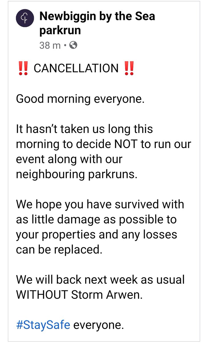 Today's event cancelled. Stay safe 👍