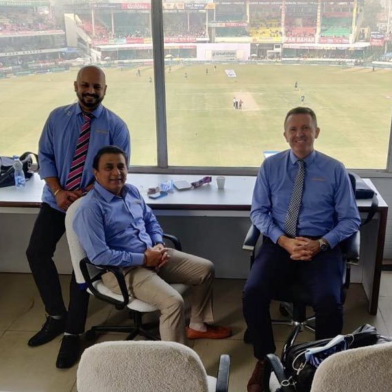 AlwaysFirstNFT's tweet photo. Day 3 has seen some early wickets for India.  

Mr Gavaskar is in the commentary box sharing his insight, knowledge and passion alongside @kartikmurali &amp; @DominicCork95 

#INDvNZ #TeamIndia https://t.co/SsWi39rMKD