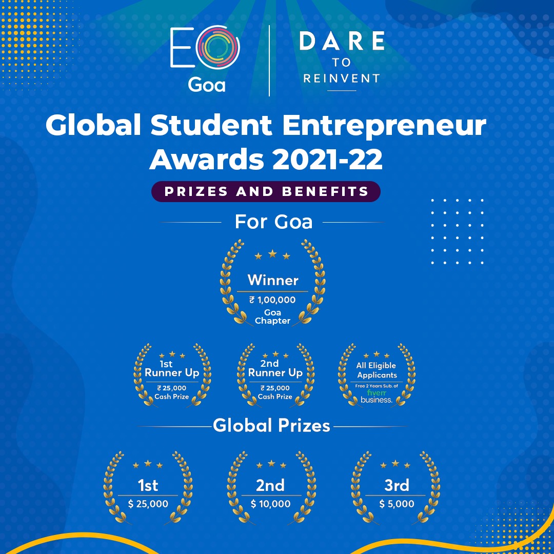eogoachapter's tweet photo. We are elated to announce the commencement of the application process for the Global Entrepreneur Awards 2021-22. Showcase your entrepreneurial talents and stand a chance to win mega cash prizes.

Check the eligibility criteria and apply now at https://t.co/URBP94tMEC https://t.co/Dj1qsobTQz