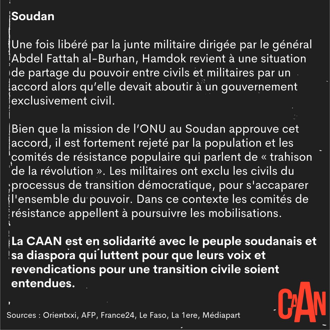 la__caan's tweet photo. #Soudan : De fortes mobilisations ont été sévèrement réprimées (plusieurs centaines de blessés, des dizaines de morts). Solidarité avec le peuple soudanais et sa diaspora qui luttent pour que leur voix et les revendications pour une transition civile soient entendues. https://t.co/POhvwBifTL