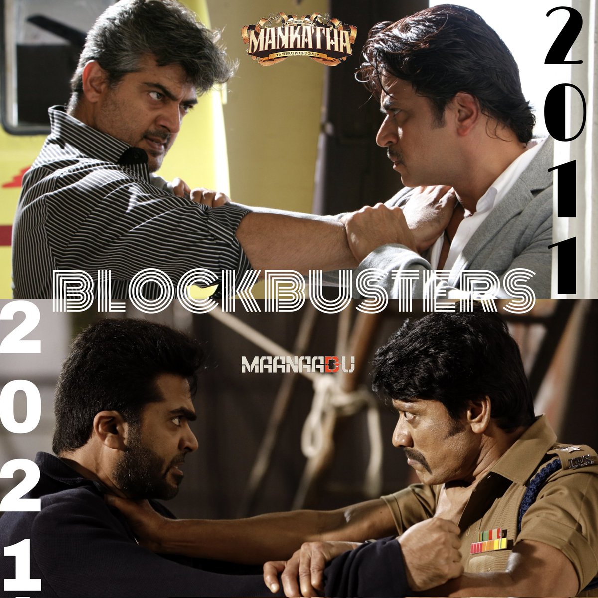 BLOCKBUSTER History in L🔄🔁P
#Mankatha
#aVenkatPrabhuGame
#Maanaadu
#aVenkatPrabhupolitics
#Blockbusters
@vp_offl @thisisysr @Cinemainmygenes @silvastunt @vasukibhaskar @Premgiamaren 
#Thala #ActionKingArjun 
#STR #SJSuryah