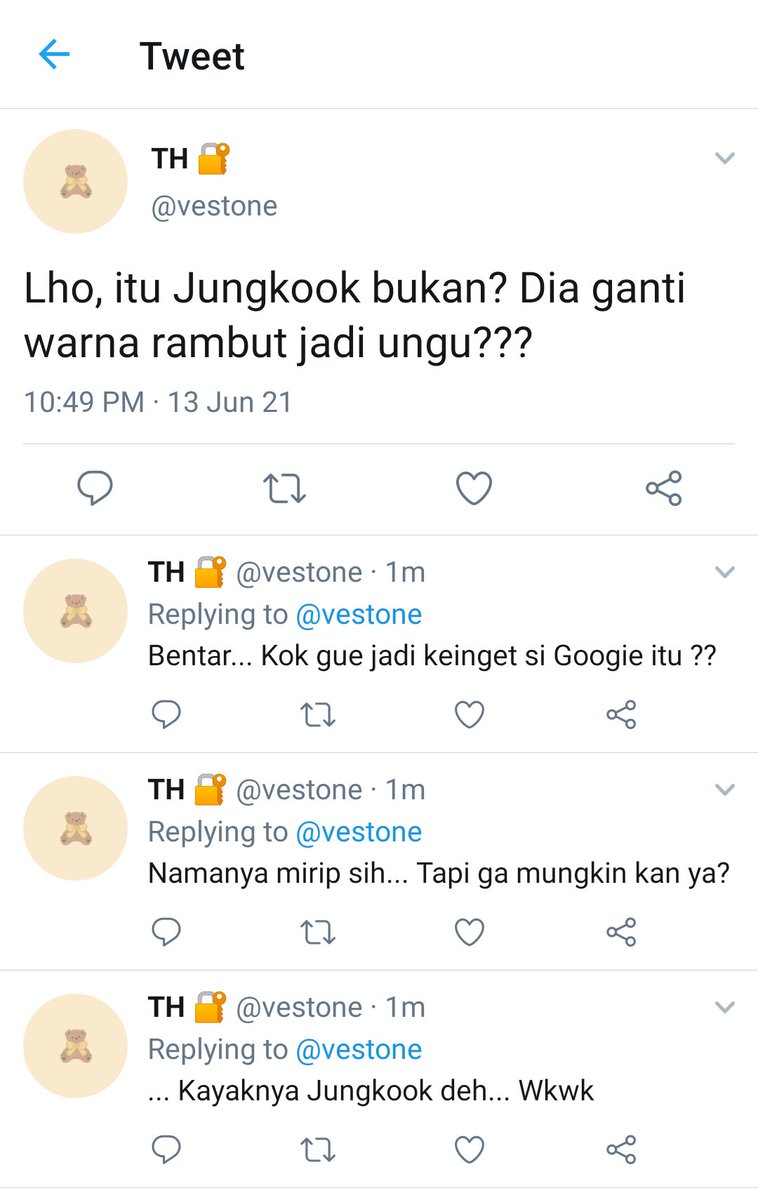 chialattae2's tweet photo. Taekook Threetweet

'googie' https://t.co/lkLx16cJcb