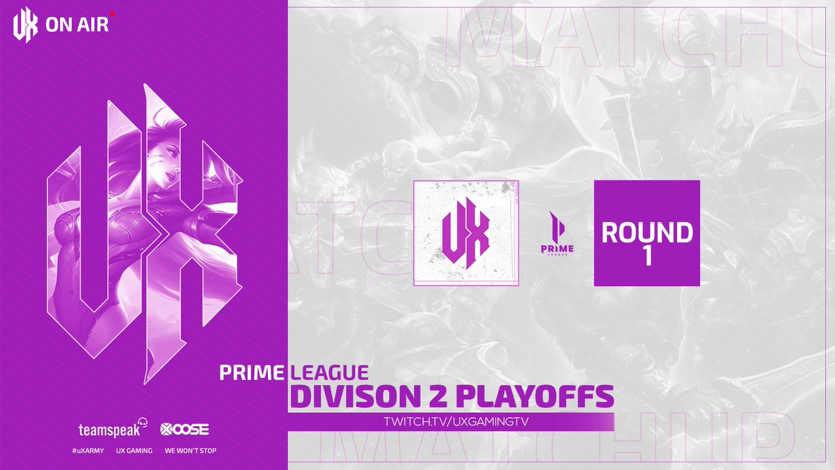 UXGamingDE's tweet image. Divison 2 @PrimeLeague Playoffs for the boys 🔥

@EUWXYZ1 
@Dennerlol1
@LoLSouley 
@LoLvuuz 
@Brokiwixy 

First Round vs. @TOGfoxes 

📺 twitch.tv/uxgamingtv casted by @IceBiteEUW 

#uXARMY