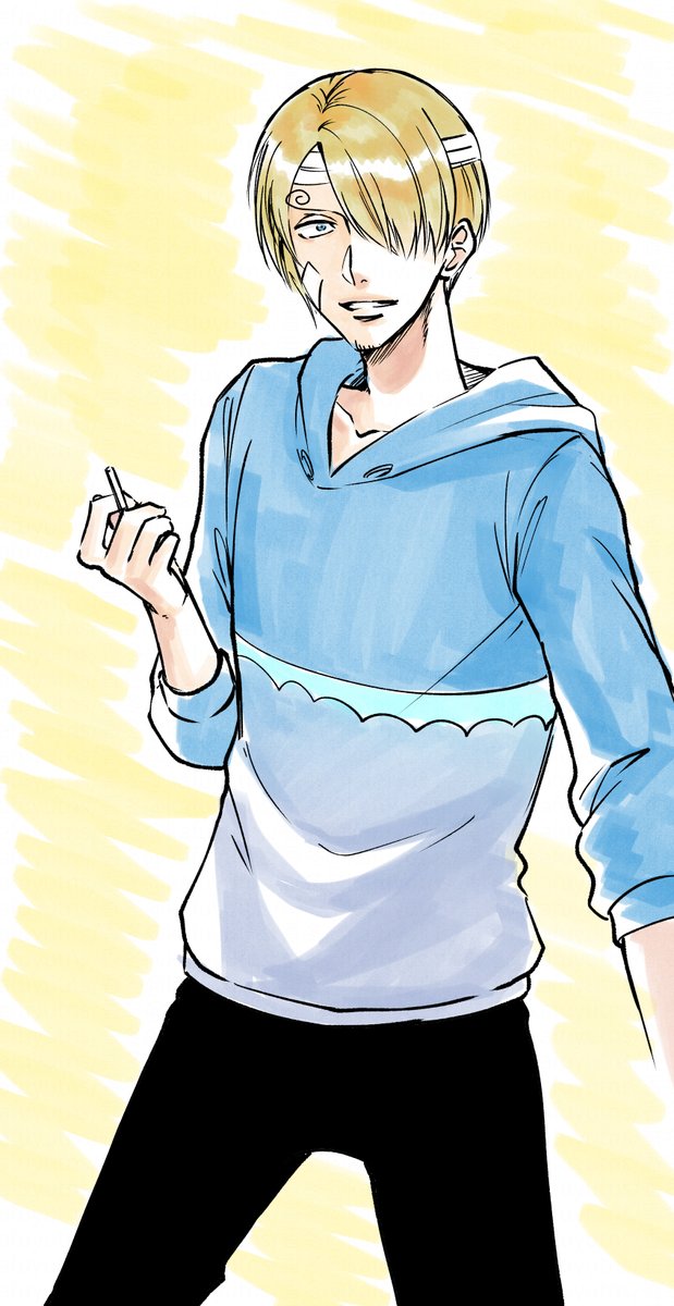 サンジ(ワンピース) 「【ワンピ】スリラーバークのサンジ君の服かわいくて好きなんですよね 」|香冬のイラスト