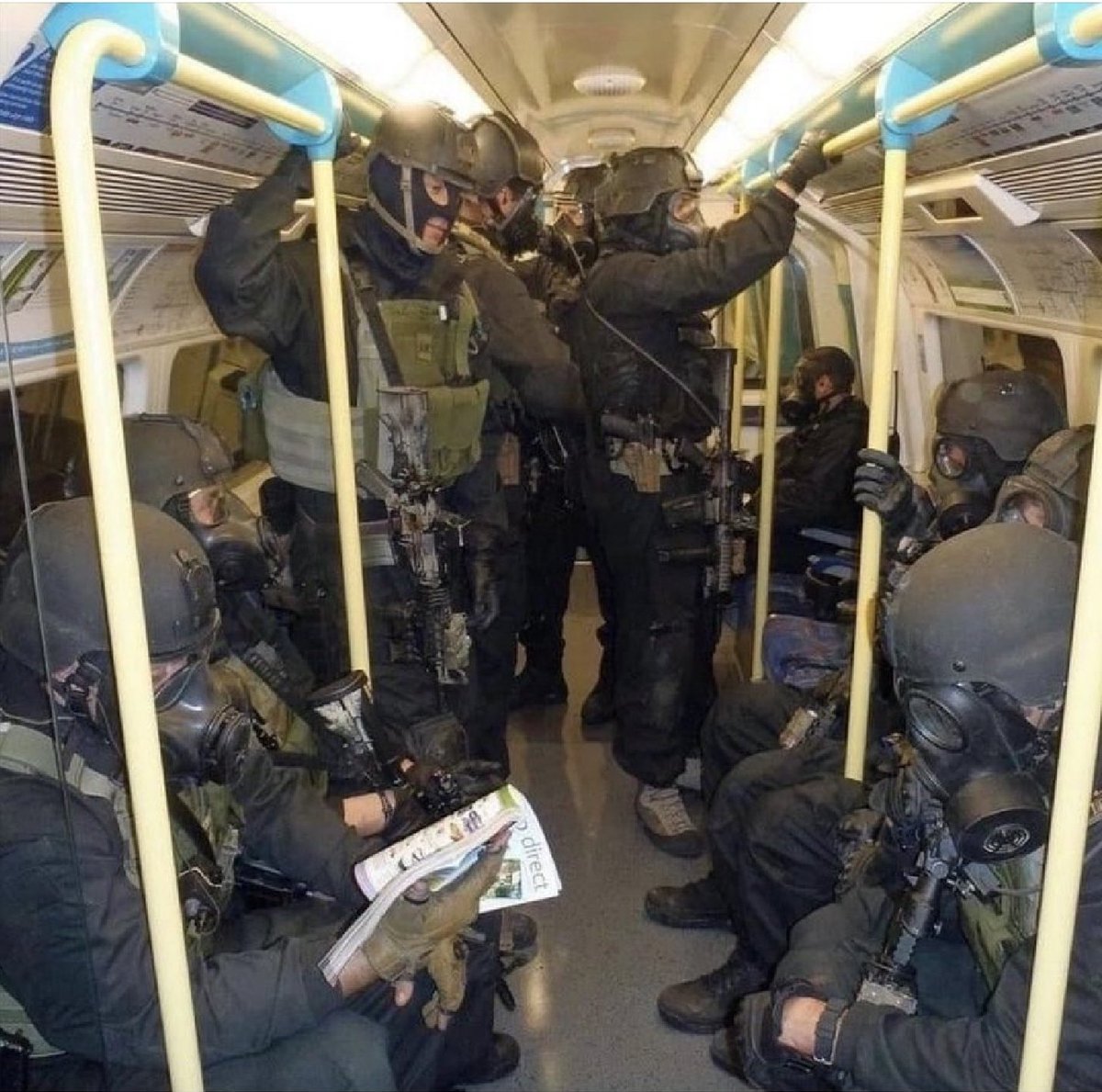 Photo of the Day: Super Army Soldiers on the Jubilee Line helping #TFL staff enforce mask wearing on public transport in accordance with #COVID19 rules as part of Operation Unmasked Muppets

We will win The War Against Transmission. #coronavirus

Photographed from a Canberra