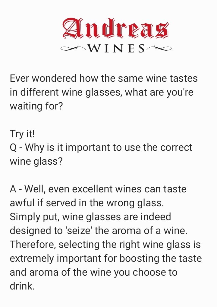 andreaswinesa's tweet photo. Ever wondered how the same wine tastes in different wine glasses, what are you're waiting for?
Try it!
A @Zwiesel_ID is our choice to show off our Syrah!
Learn more,👇.
#queserasyrahmoment #YAndreasSyrah
#yandreassyrah
#andreassyrah #Syrah #syrahwine #syrahlover #wineglass https://t.co/OuLRymXW5r