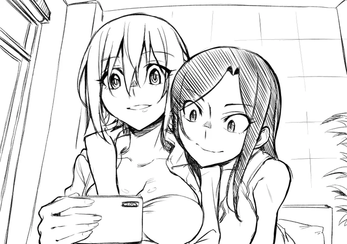 くつろぐ拓海と夏樹 