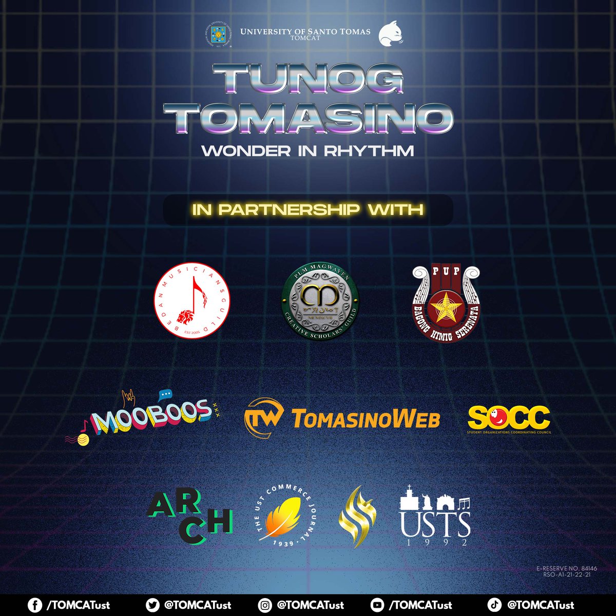TOMCATust's tweet photo. TOMCAT - UST would like to extend its deepest gratitude to their partner organizations and sponsors who made #TunogTomasino2021 a memorable event.
#WonderInRhythm
#SupportThomasianArtists https://t.co/0vTznDAr9r
