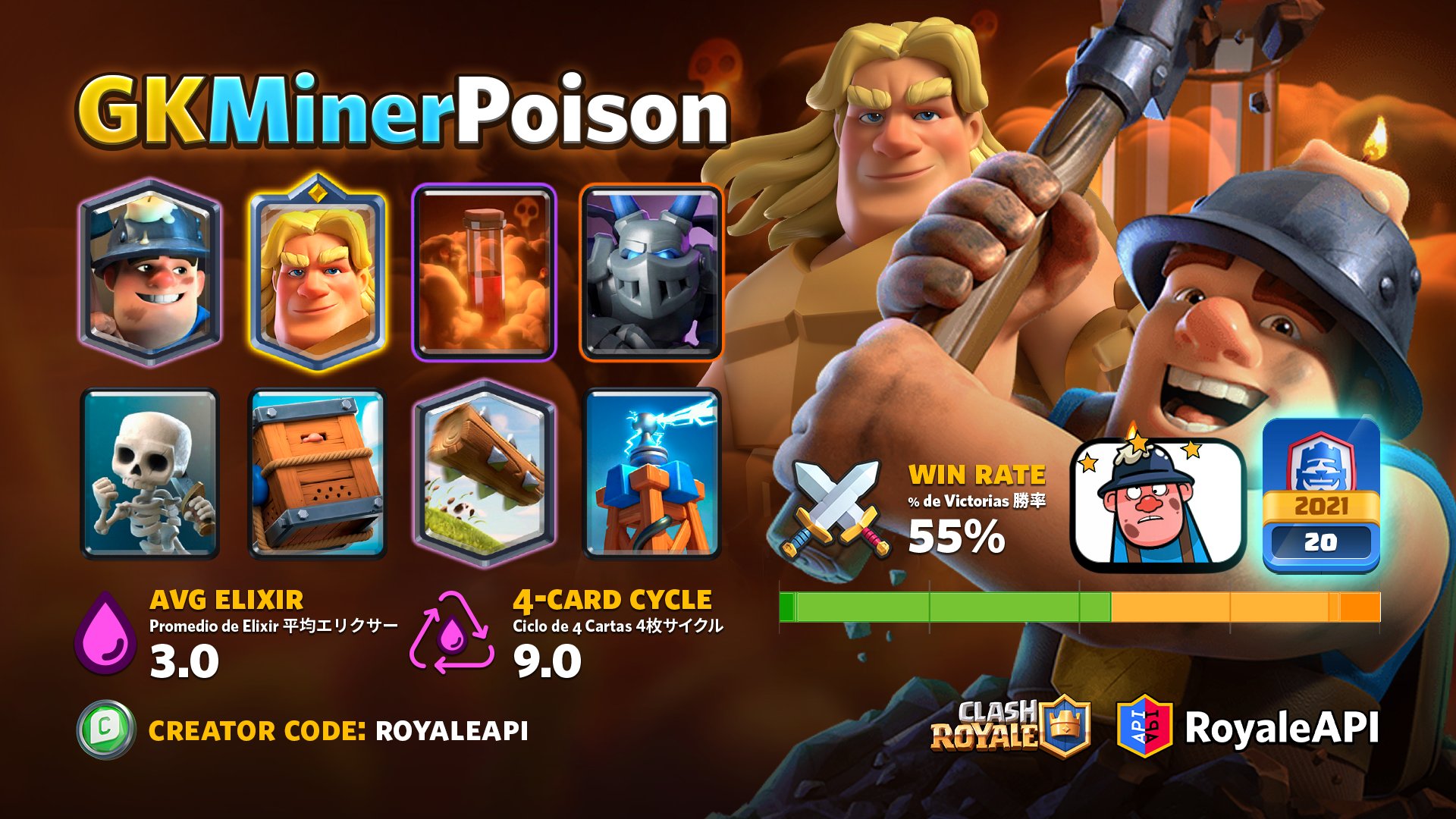 New trending deck after balance changes — Monk Miner Poison - Clash Royale  Deck Spotlight : r/ClashRoyale