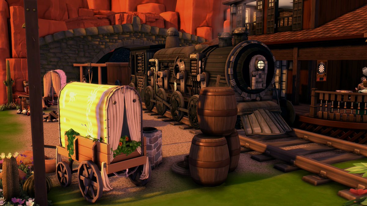 realsims_'s tweet photo. How about adding a train to your game, with an wild west style station?
No custom content (yes, this train is assembled piece by piece). #WildWest #ShowYourBuilds #ReceitaSims #NoCC #TheSims4 #sccregram #simscreation #brasilsimmercollab https://t.co/nZmIn4y7y5