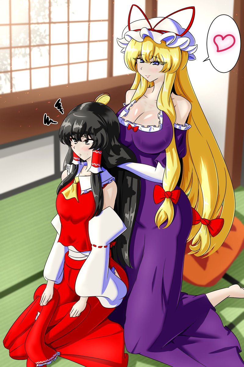 東方 霊夢 貴女綺麗になるわ 霊夢の髪を梳かす紫様を描きました やっぱり紫様がお 他中 彼方のイラスト 東方 霊夢 貴女綺麗になるわ 霊夢の髪を梳かす紫様を描きました やっぱり紫様がお 他中 彼方のイラスト